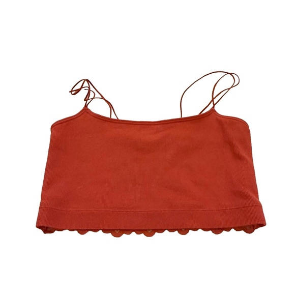 Gilly Hicks Women's Crop Tank Cami Lace Back Tank Top Burnt Orange; Medium - Picture 3 of 10